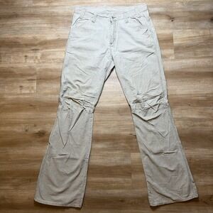 G-Star RAW Corduroy Pants Men 36x36 Beige Bootcut Flared Articulated Knees Y2K